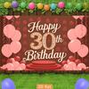 2D plane, 1 piece of pink and brown 30th anniversary diamond balloon cake pattern