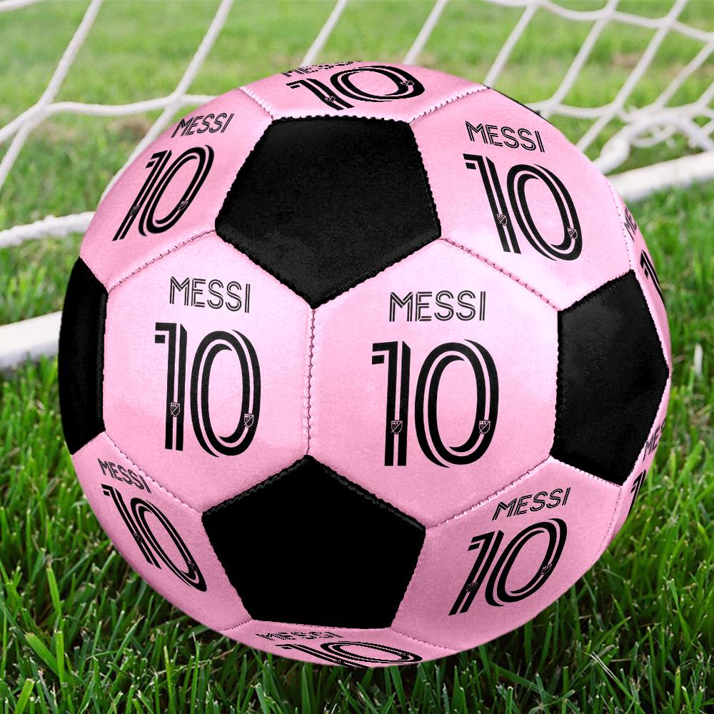 Messi 10 Soccer Ball Colorful All Ages Machine Stitched PVC Competition Ready Durable High-Bounce.SIZE5