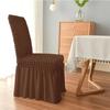 3D Seersucker Chair Cover Long Skirt Chair Covers for Dining Room Wedding Hotel Banquet Stretch Spandex New Home Decor High Back