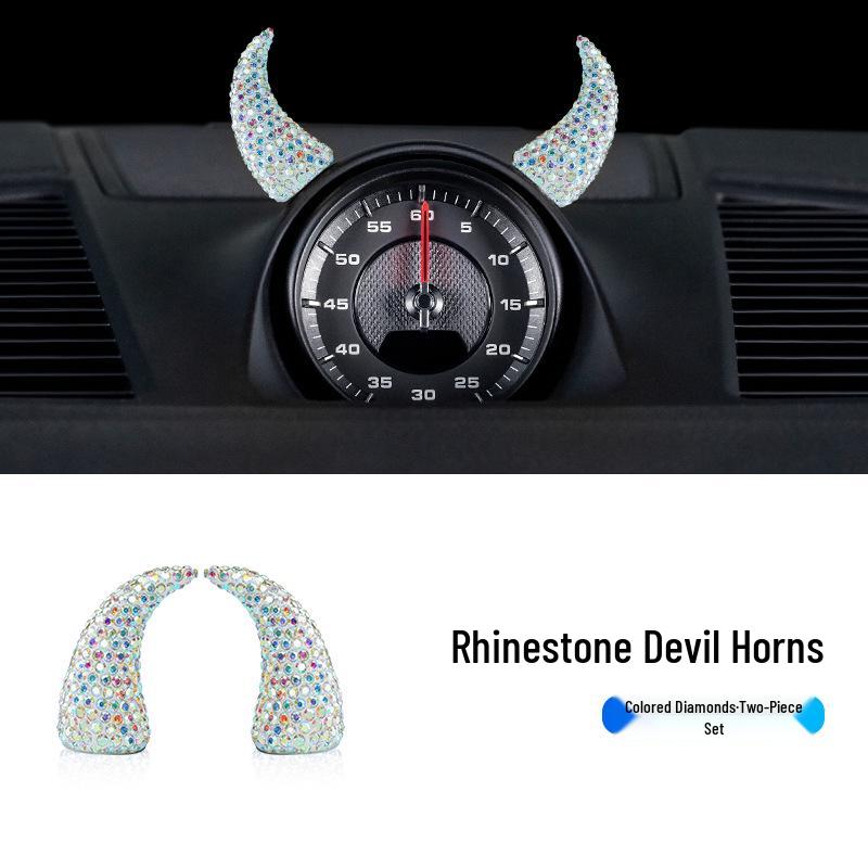 BMW MINI Cooper Rhinestone Devil Horn Dashboard Sticker