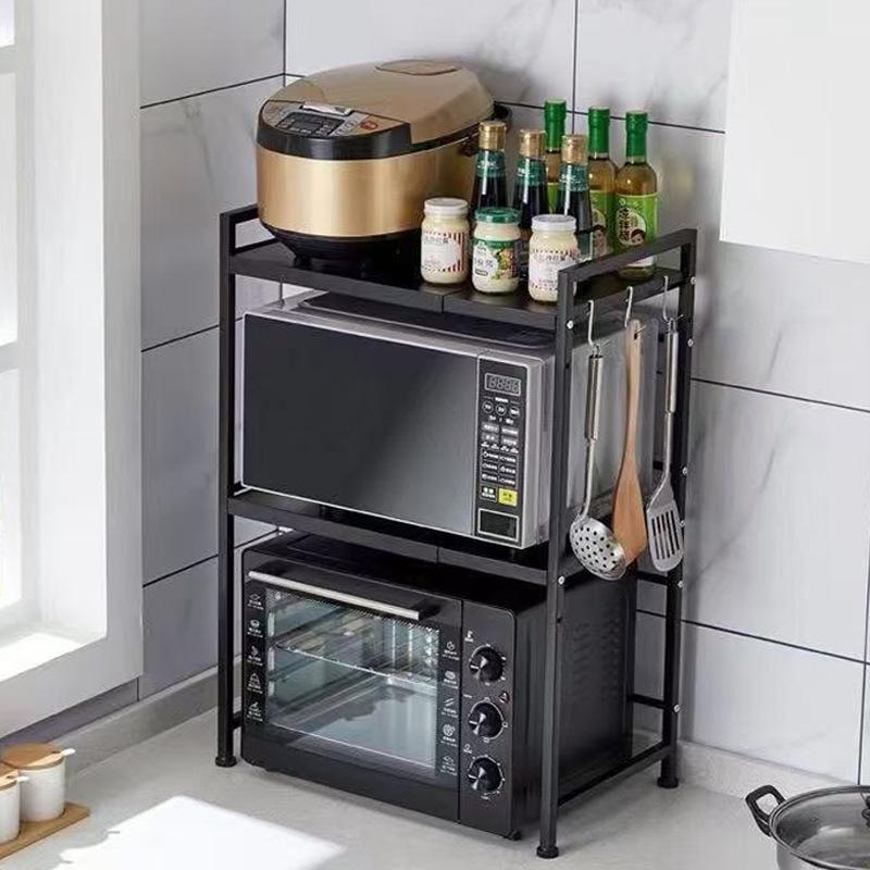 Floor-Standing Kitchen Rack: Rice Cooker, Microwave & Oven Organizer Shelf