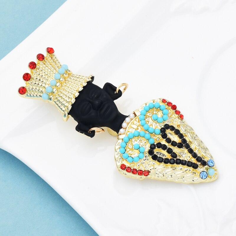 Blucome Afr Pearson Brooches For Women Unisex Wear Hat Earrings Figure Party Causal Brooch Pin Gifts