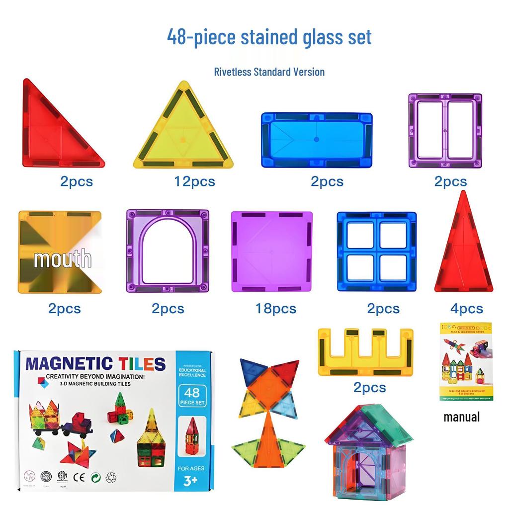 Colorful Magnetic Building Blocks for Kids – Strong, Translucent, Educational Toys