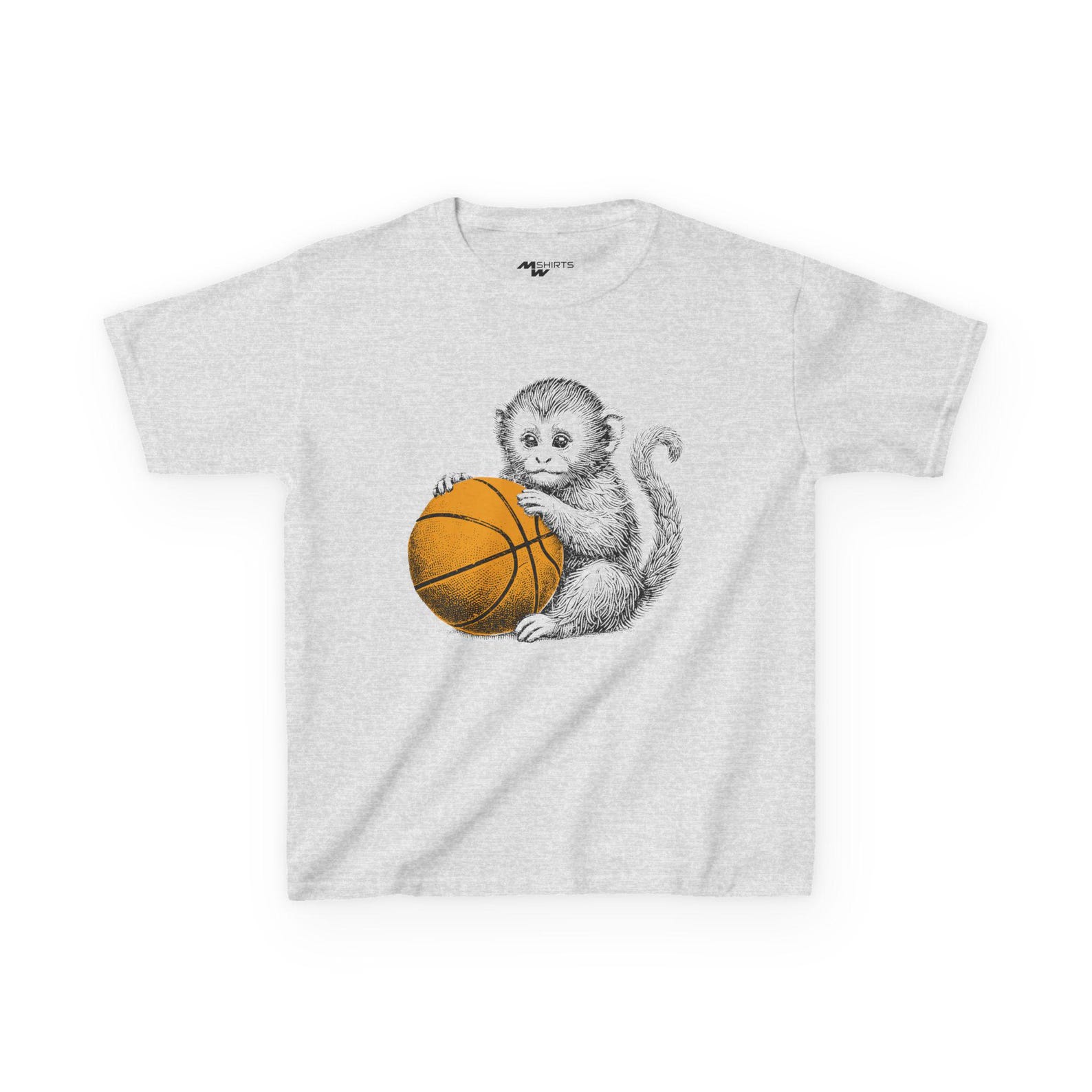 Basketball Monkey Kids Tee: Playful Cotton T-Shirt for Young Athletes 3XL