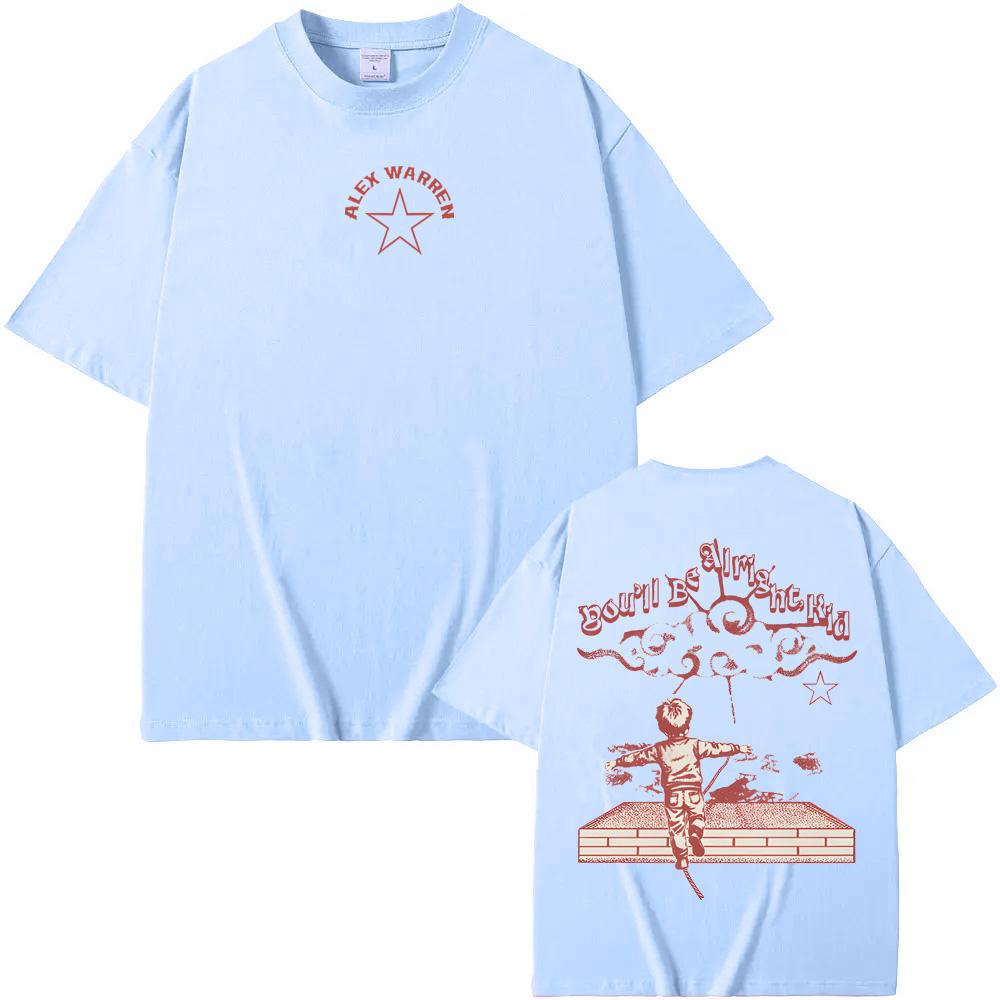 CAMISETA CUERDA FLOJA Alex Warren 2025 Verano NUEVO Casual 100%Algodón Camiseta Manga Corta Alta Calidad Cuello Redondo Manga Corta CAMISETAS