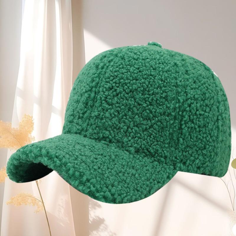 

Осенне-зимняя бейсболка из овечьего пуха, теплая, модная, кепка с плоским козырьком, шляпа с вышивкой в виде букв Adjustable зелёный