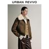 UR 2025 Women's Spliced Faux Fur Collar Zipper Jacket