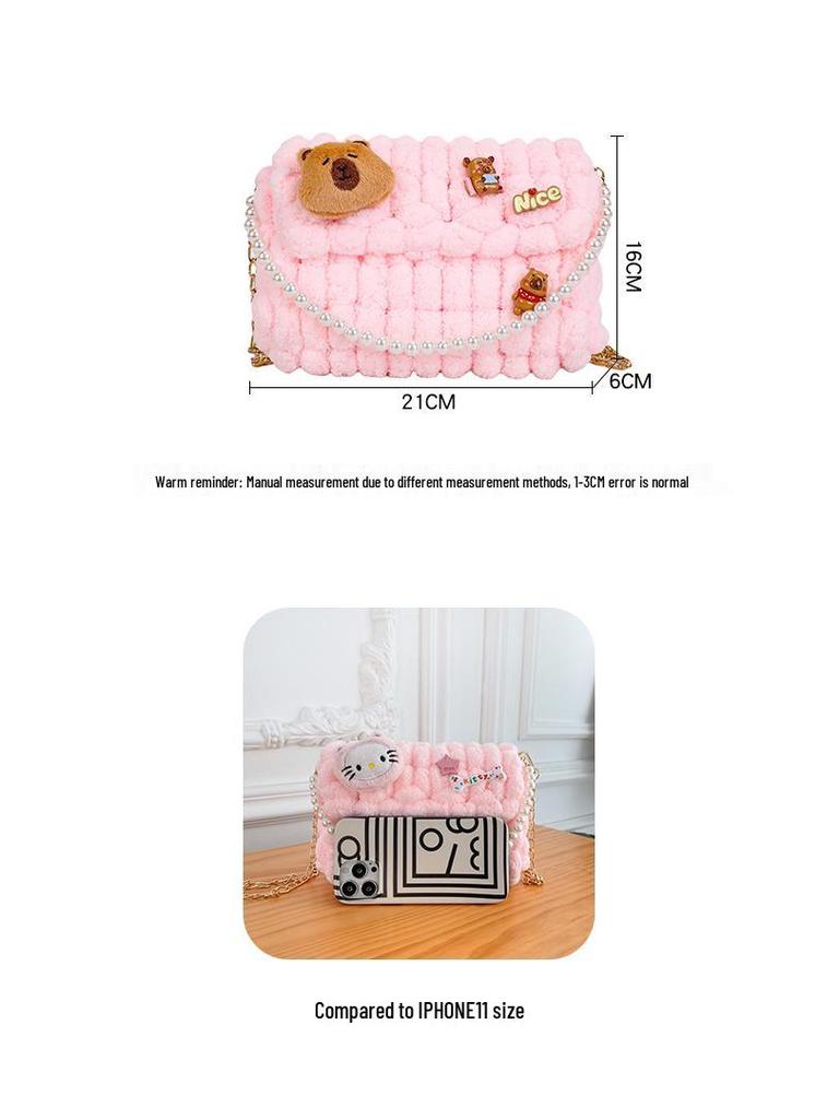 Capybara Hand-Knitted DIY Crossbody Bag Kit - Perfect Gift for Girlfriend