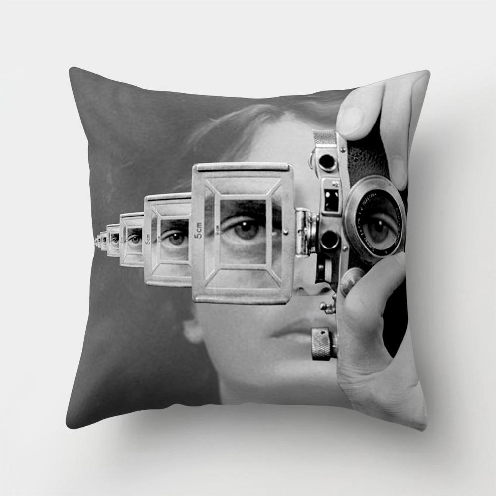 Polyester Creative Home Camera Pillow Case Car Cushion Office Pillow