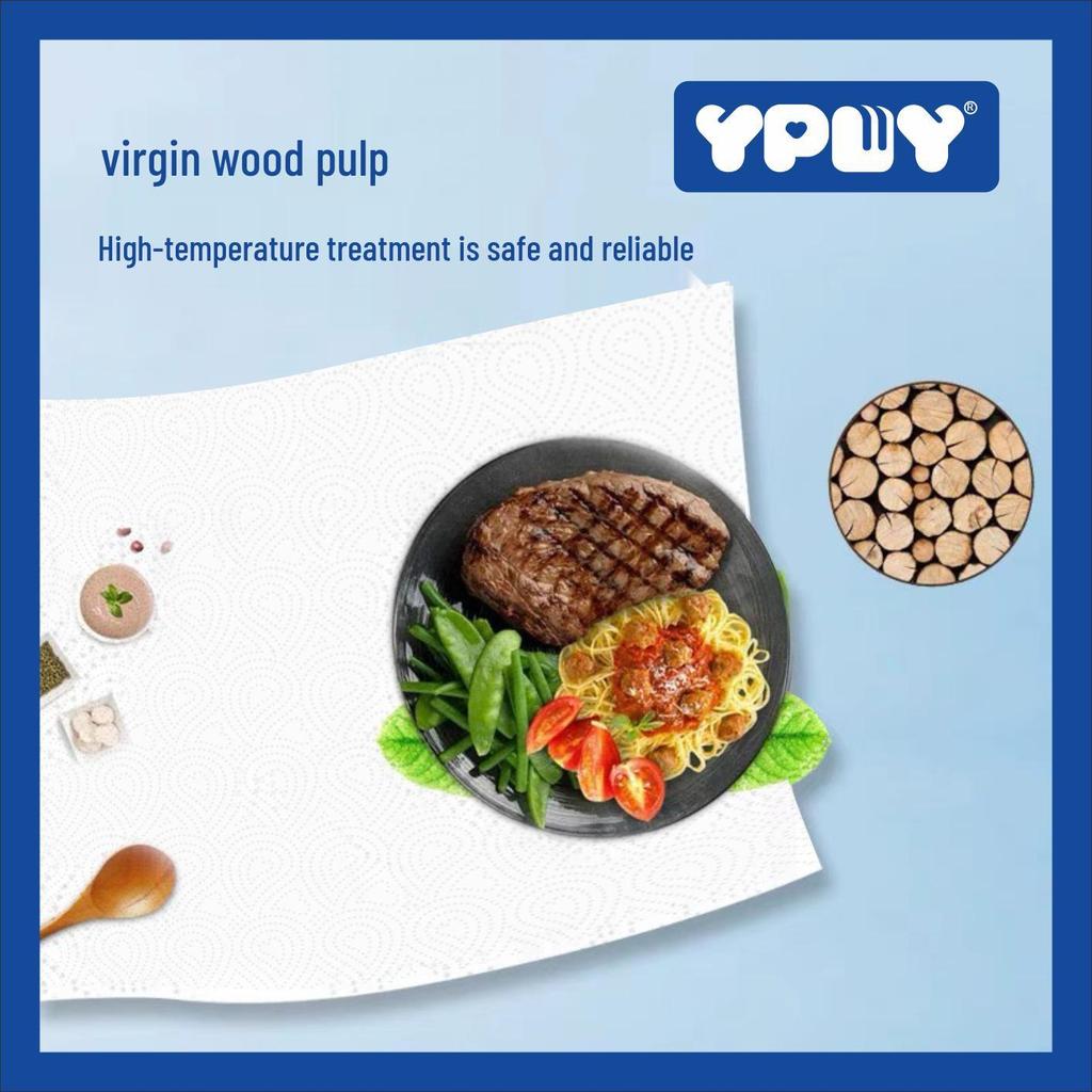 YPWY Kitchen Paper Towels - Disposable, Oil & Water Absorbent for Food Prep.