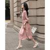 Women's Ruffle Collar Airy Acetate Midi Dress
