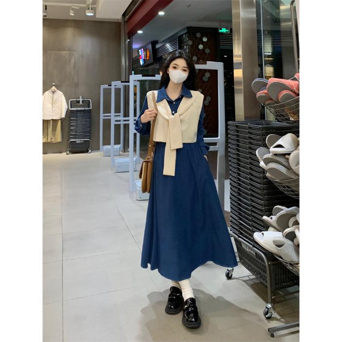 

2026 Spring Plus Size Slimming College Style Skirt & Vest Two-Piece Set for Women 2XL