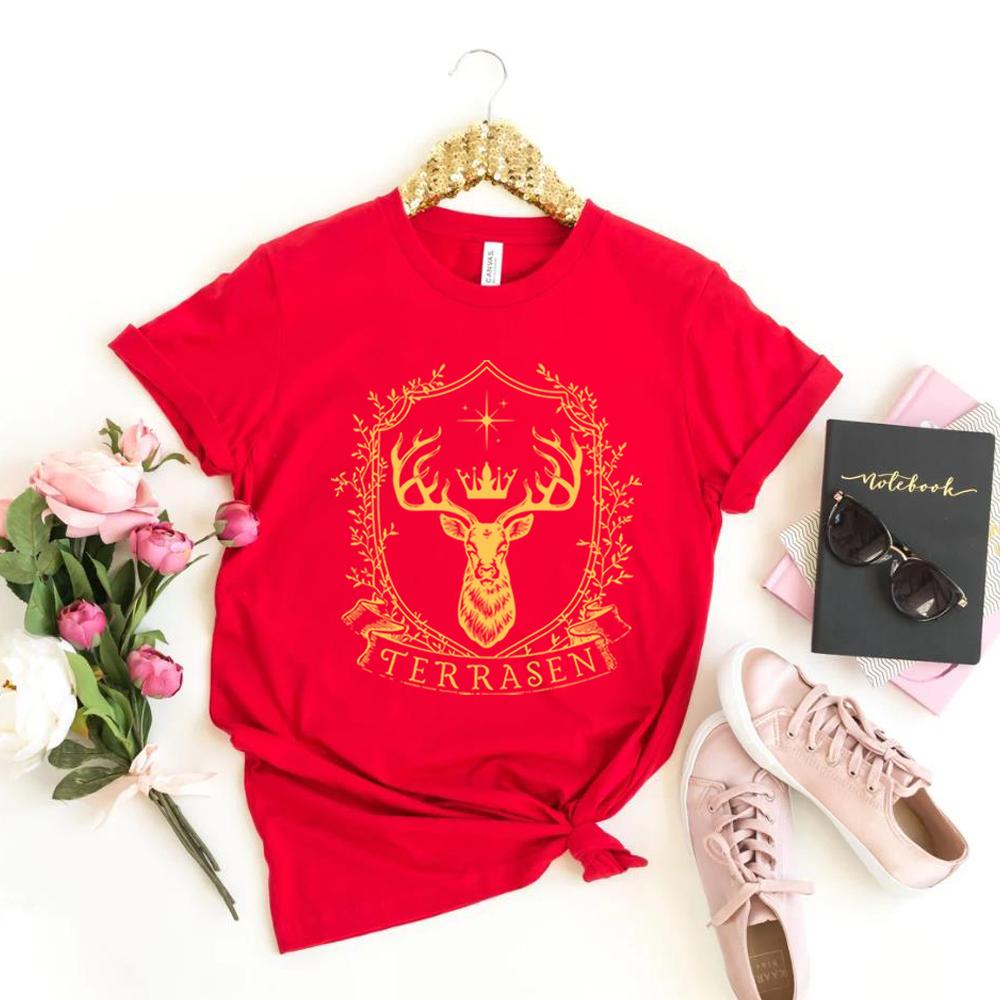 Terrasen Shirt Throne of Glass Merch Sarah J Maas Bookish Shirt Booklover Gift ACOTAR Crescent City Velaris Tops Graphic Tees