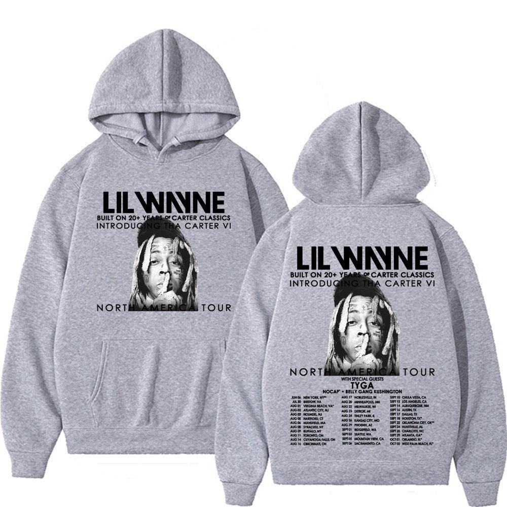 

Rapper Lil Wayne Tha Carter VI North America Tour 2025 New Album Cover Hoodies Men s Women High Quality Loose Hooded Sweatshirts 3XL
