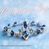Women Copper Color Lucky Bracelet Female Blue Crystal Heart Charm Pulseras Bracelet Bridal Wedding Engagement Fine Jewelry Gift