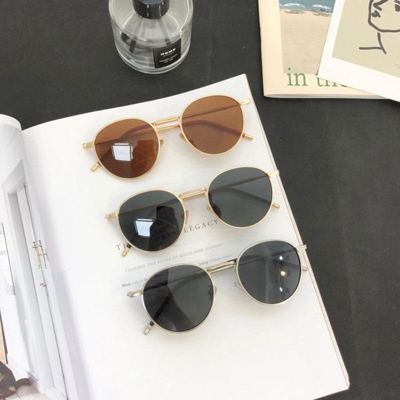 Vintage Korean Round Frame Sunglasses Women Multicolored Trendy Fashion Male Female Eyewear Top Luxury Brand Designer UV400