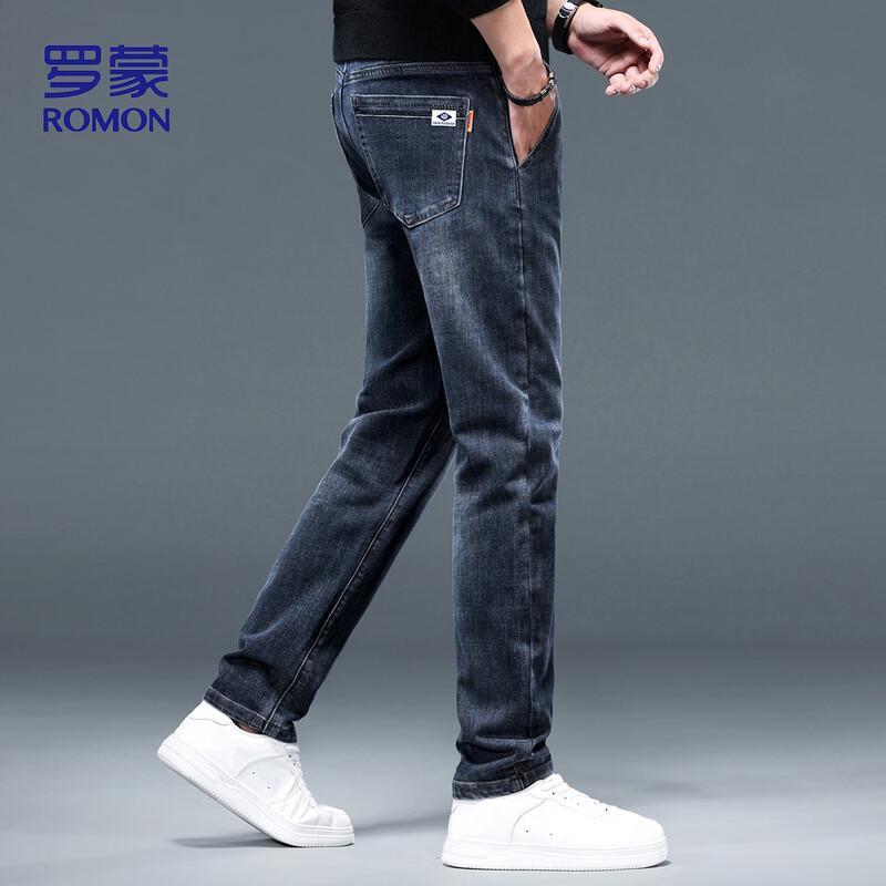 

ROMON Men s Autumn Straight-Leg Stretch Jeans 32