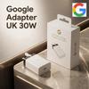 Google 30-ватний USB-C адаптер живлення (UK Plug) - Швидка зарядка для пристроїв Pixel