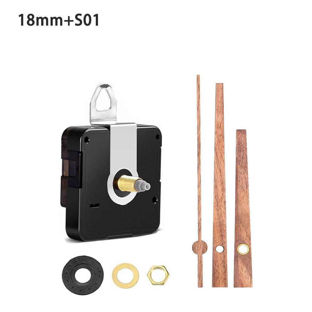Silent DIY Cross-Border Long Shaft Clock Movement with Walnut Wood Hands - 4 Styles Available