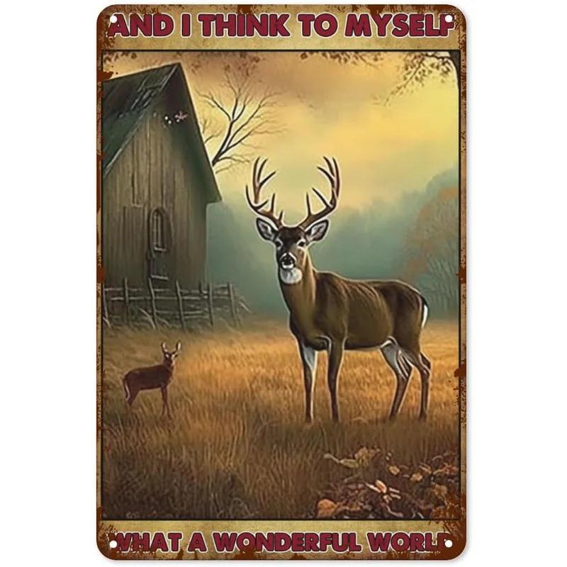 Vintage Animal Pattern Metal Sign Retro Eagle Deer Dog Horse Wall Plaque Farmhouse Home Garden Bar Garage Wall Decor Art