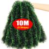 Christmas Tinsel Ribbons Green Cane Ribbon Garland Xmas Tree Hanging Pendent Wreath Ornaments New Year Party Home Decoration
