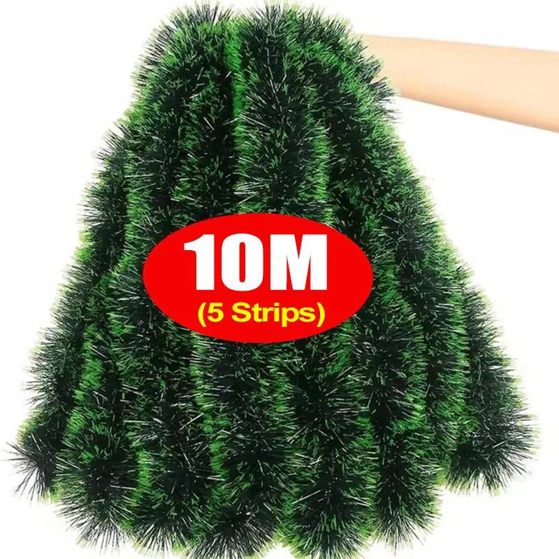 Christmas Tinsel Ribbons Green Cane Ribbon Garland Xmas Tree Hanging Pendent Wreath Ornaments New Year Party Home Decoration
