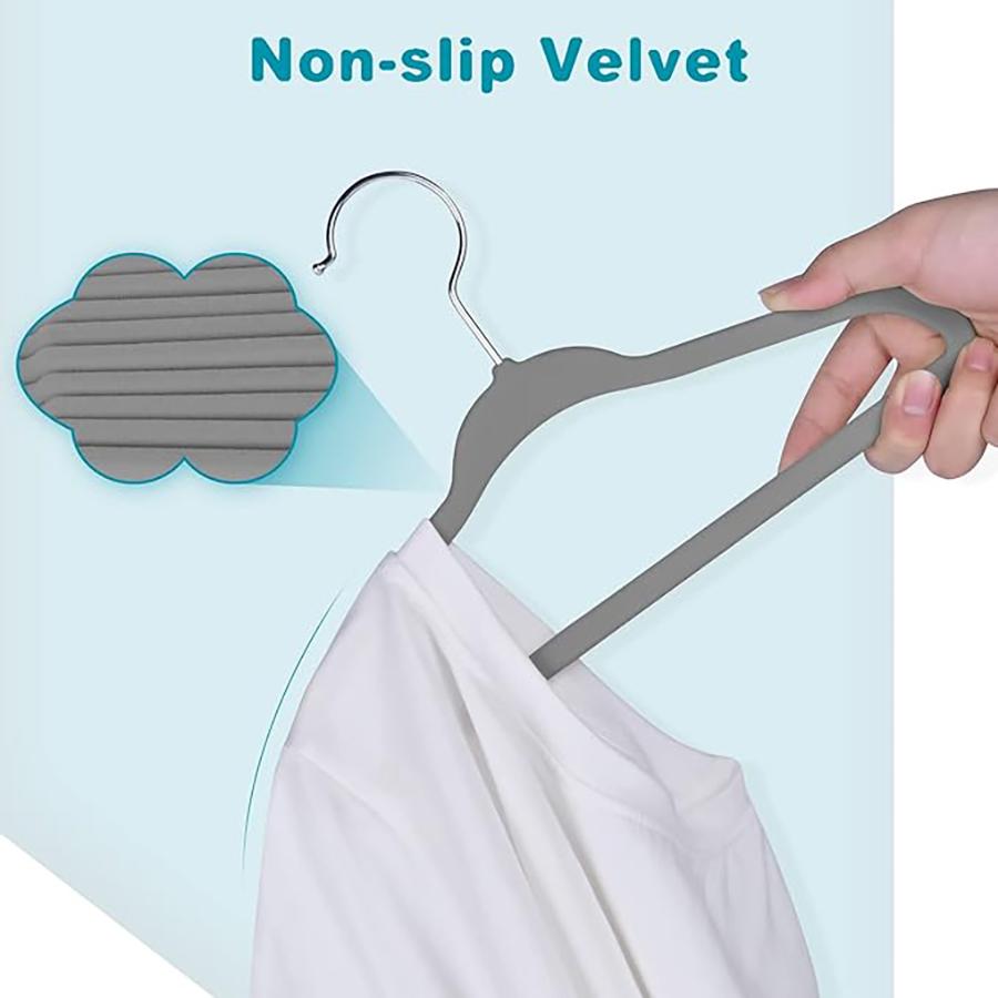 10/20/30pcs Children's Velvet Non-slip Hangers, Advanced Children's Closet Hangers, Ultra-thin Cute Non-slip Felt Hangers