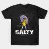 Asian Size Men Black Print T-shirt Salty No-Cut Print Cotton Tshirt