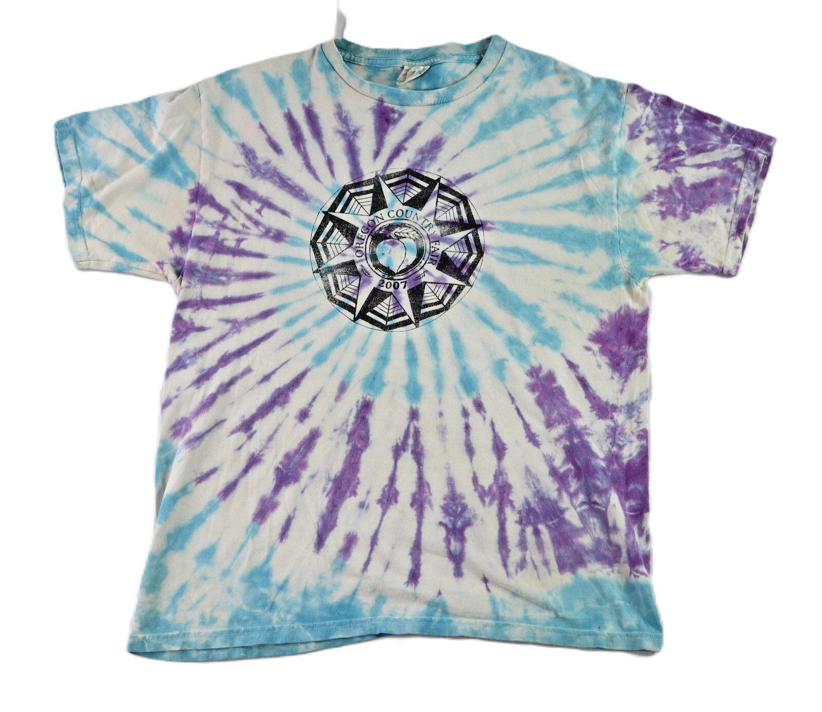 US Large Oregon Country Fair OCF 2007 Hippie T Shirt Tie-Dye 4XL