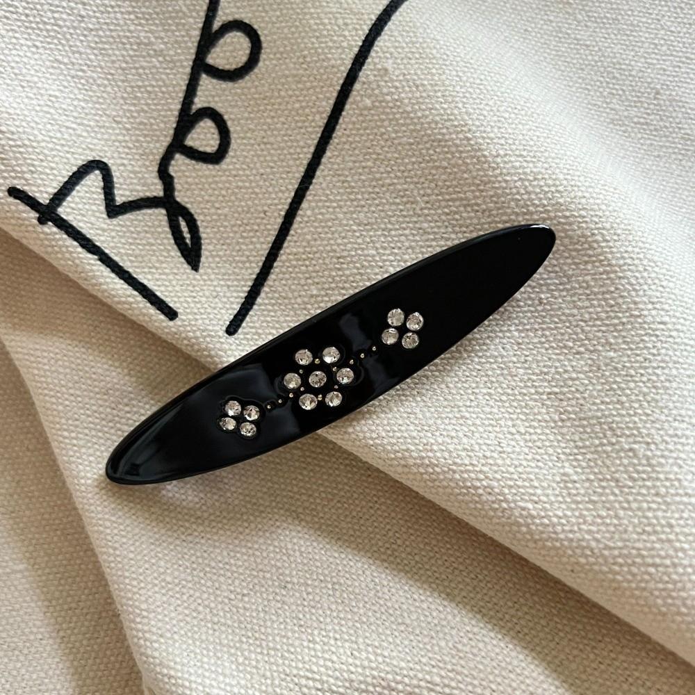 Retro Acetate Hair Clip Aesthetic Vintage Y2K Spring Clip Strong Hold Zircon Decoration Rhinestone Side Bangs Clip