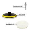 5PCs 3/4/5/6/7 inch car Polish pad circle soft wool waxing buffing pad tool kit auto polishing detailing cleaning goods