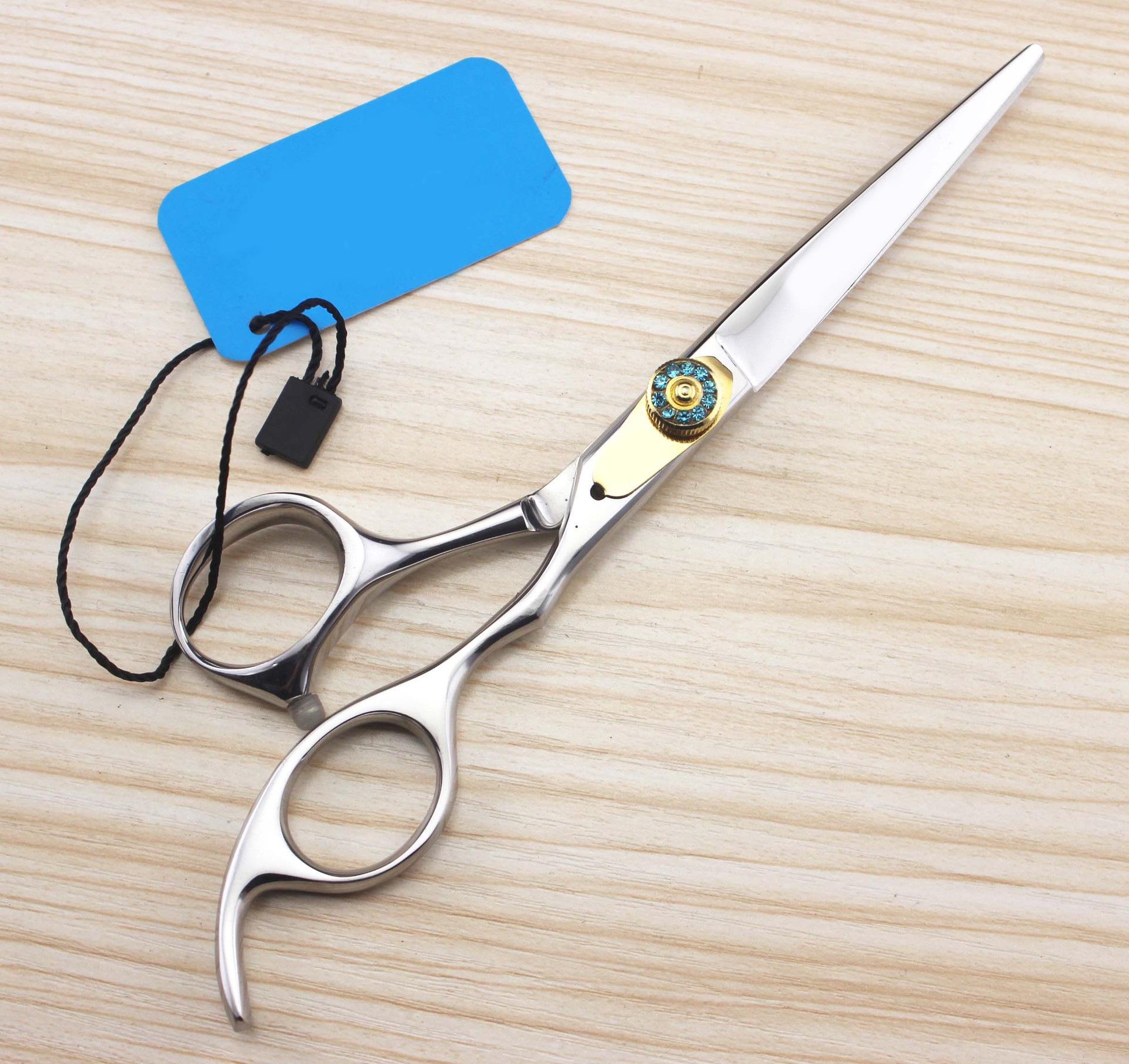 6.0-Inch Blue Diamond Gem Hairdressing Scissors (Straight & Thinning)