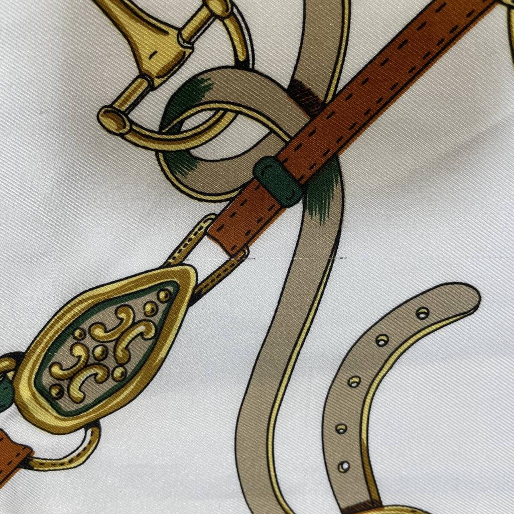[USED]85B173 Hermes Carre 90 Scarf Silk Brown