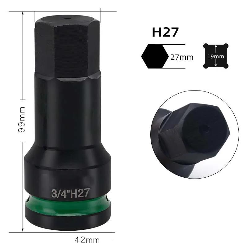 Zeskant Bit Socket Adapter T25H10-H36 voor 3/4 Inch Aandrijving Voor Slagmoersleutel met Verhoogde Sterkte door Geïntegreerde Constructie