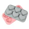 6 Holes Silicone Chocolate Molds Heart Shape Non-Stick Kitchen Baking Pans Fondants Molds for Making Candy Jelly Muffins