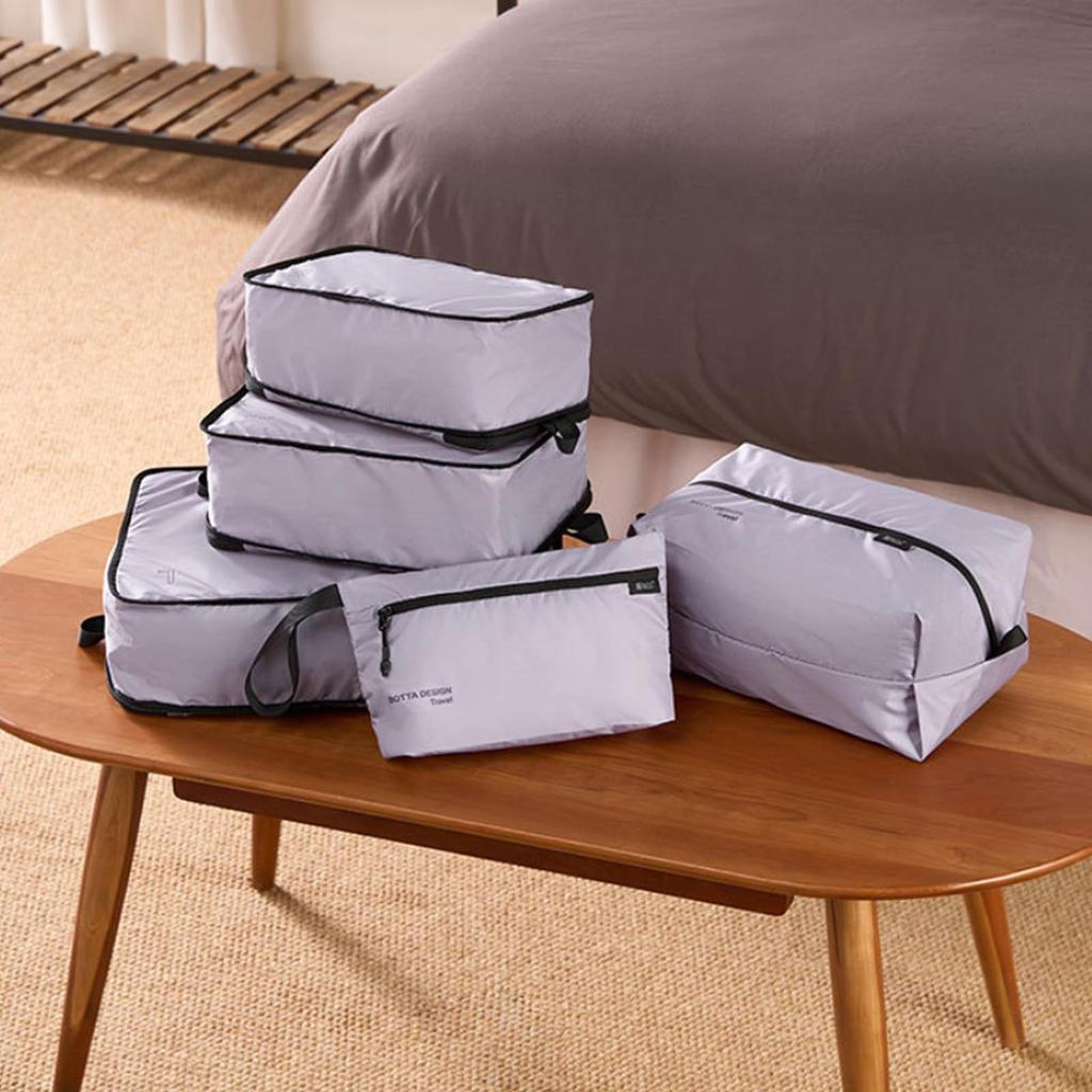 TABITORA Travel Compression Bag for Clothing Storage Zipper Convenient for Business Set of 3 Pouch, Travel, Pouch, Closure, Trips, Compact, Purple,