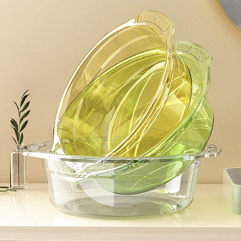 1Pcs Transparent Washbasin Dormitory Student Washbasin Portable Travel Plastic Basin Household Water Basin