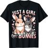 Cute Bunny Just a Girl Who Loves Bunnies Rabbit T-Shirt