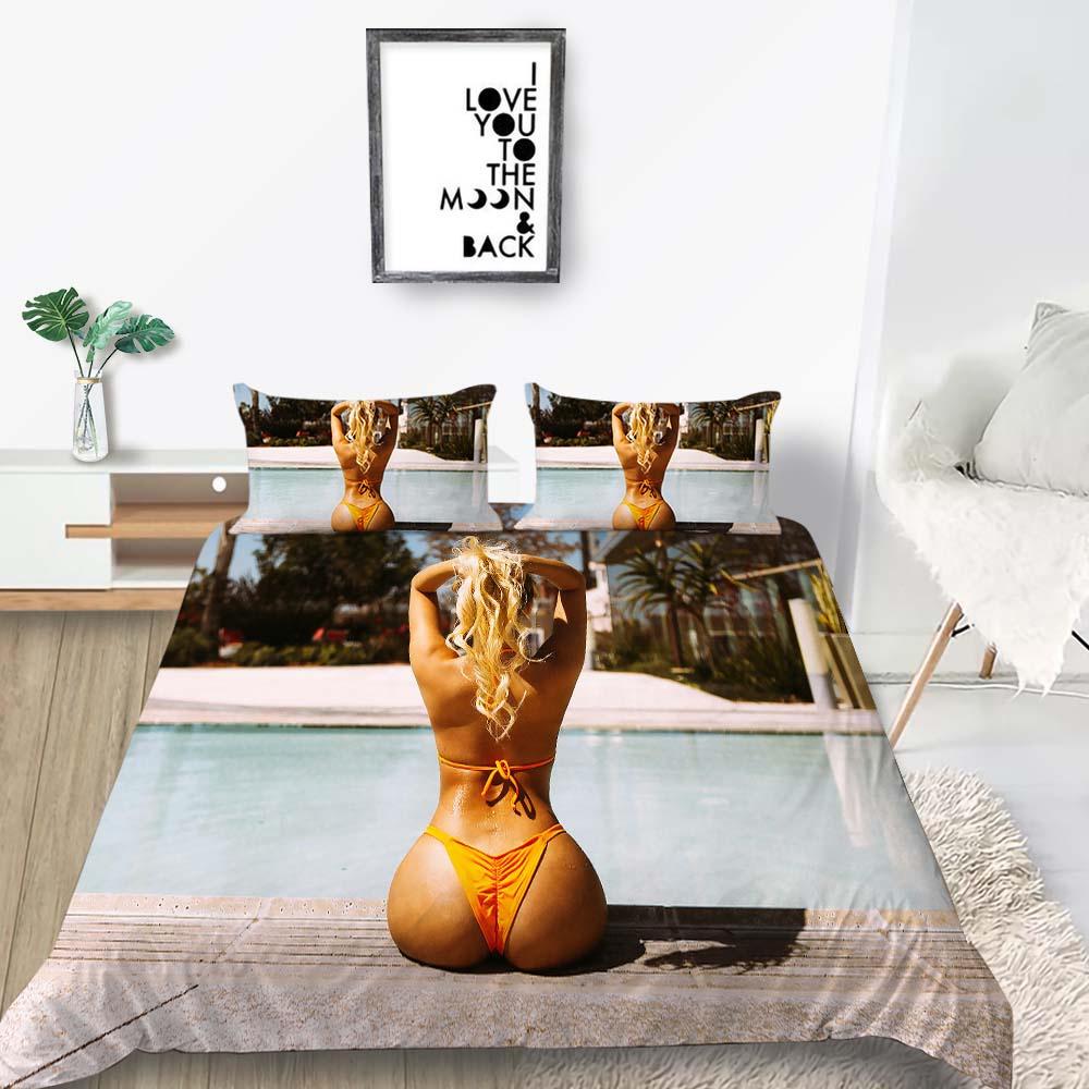 2023 Nowy styl Komplet Pościeli Dzieci Dziecko Domowe Ubrania na Łóżko Nowoczesny Nadruk 3D Nowo Modne Poszwy na Kołdrę Bikini King Size