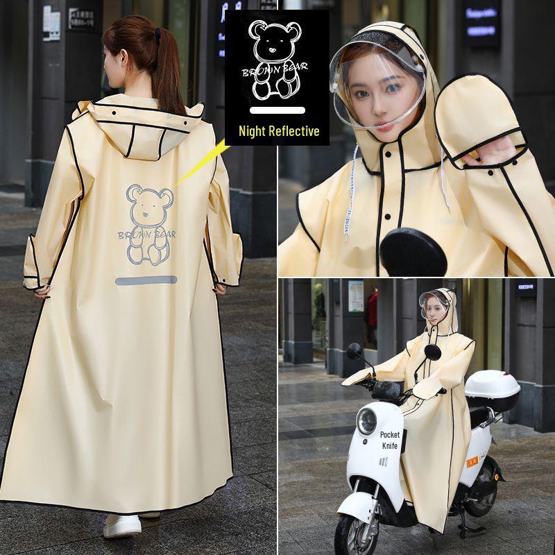Unisex Full-Body Raincoat for Electric Vehicles with Transparent Brim