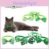 St.patrick's Day Pet Collar With Lovely Bow Lucky Green