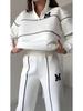 2024 Autumn Color Block Sporty Fashion Loose Set
