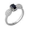 Anel de prata com safira natural 1.615ct (2063148) 3,03g. 925 amostras