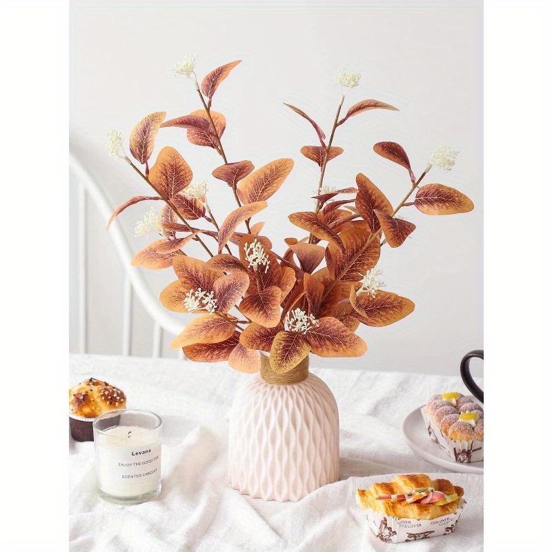 1 Pc Artificial Eucalyptus Stems Navy Blue Artificial Flower Silver Dollar Eucalyptus Leaves Plant Eucalyptus Branches Greenery For Flower