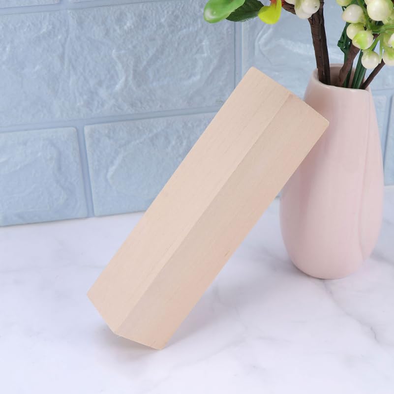STOBOK Carving Wood Carving 2pcs Basswood Blocks 15cm Long for Woodworking Unpainted Wooden Blocks for Art DIY Crafts Kit, Crafts, Beginners,