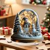 Christmas Party Centerpieces Winter Ornaments, Double-sided Acrylic Snowman/Santa Claus/Reindeer/Cottage Table Xmas Fireplace Decorations for Holiday