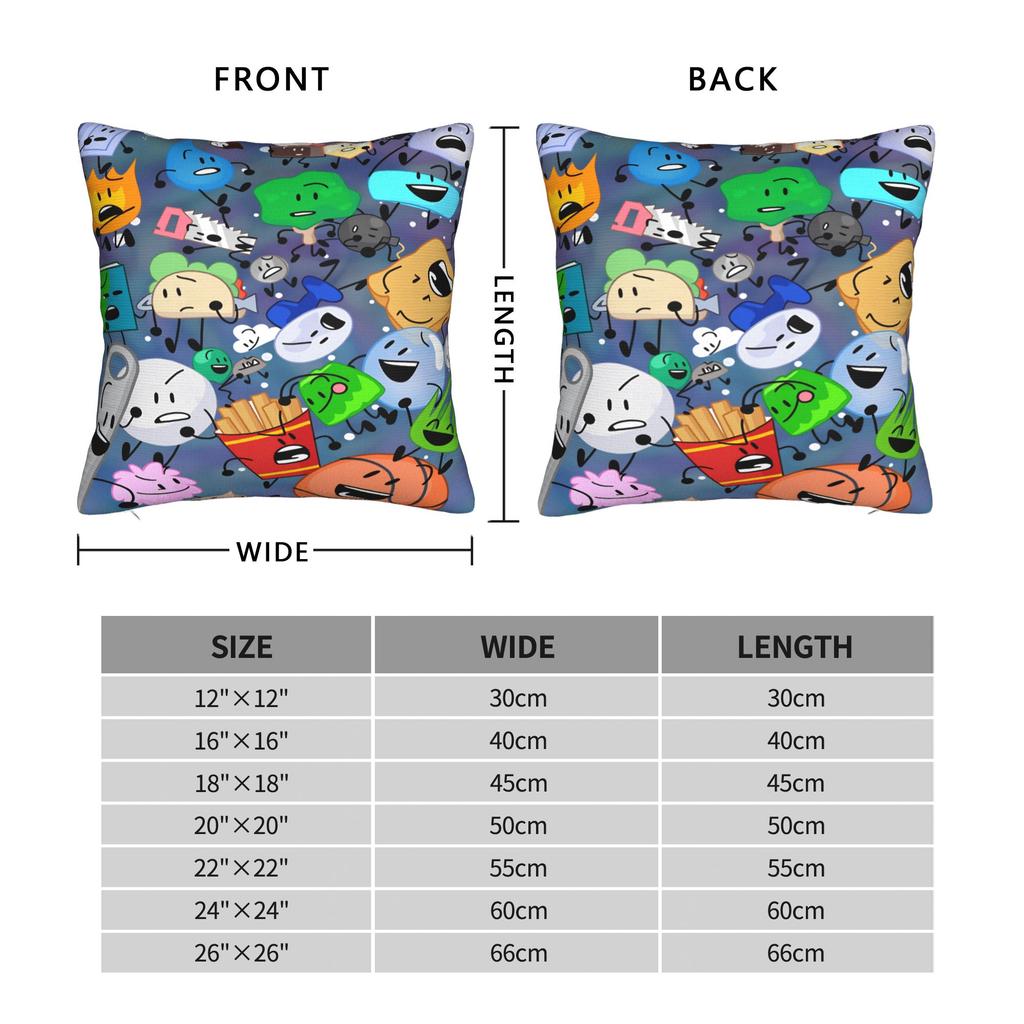 BFDI Cartoon Pillow Cover  Kawaii Pillow Case For Sofa Home Decoration Soft Pillowcases Gift