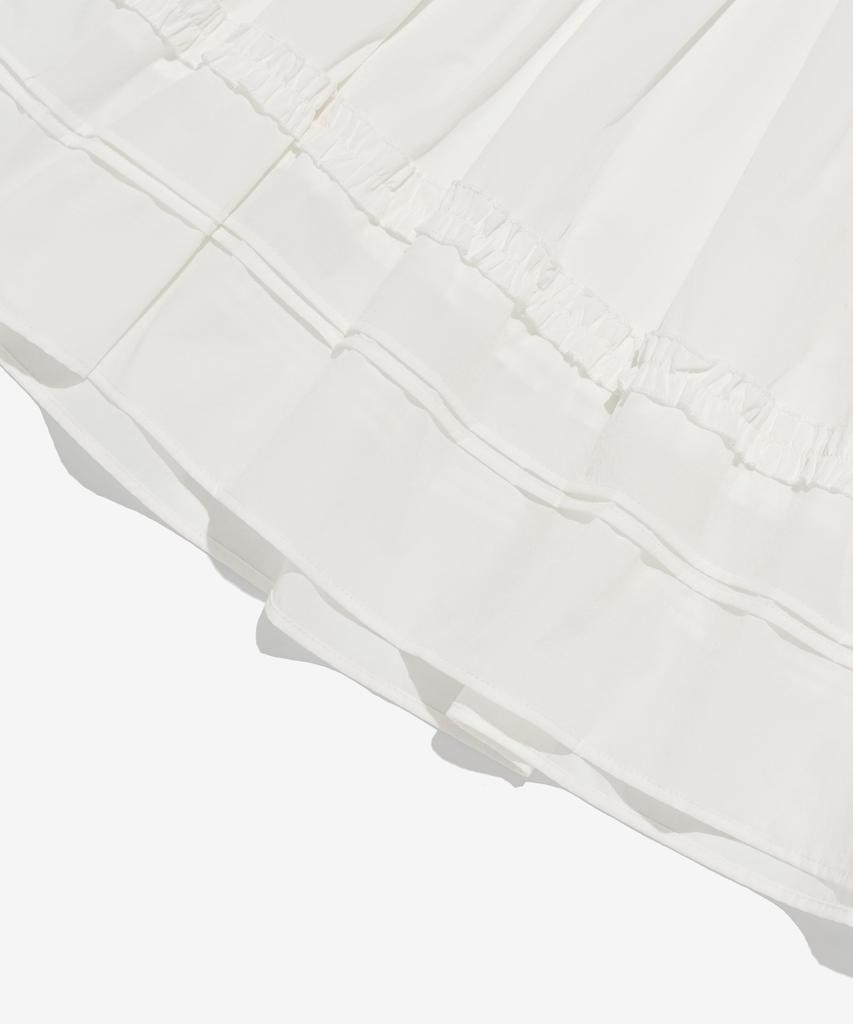 CARGOBROS FOR WOMAN Frilled Elastic Long Skirt (White)
