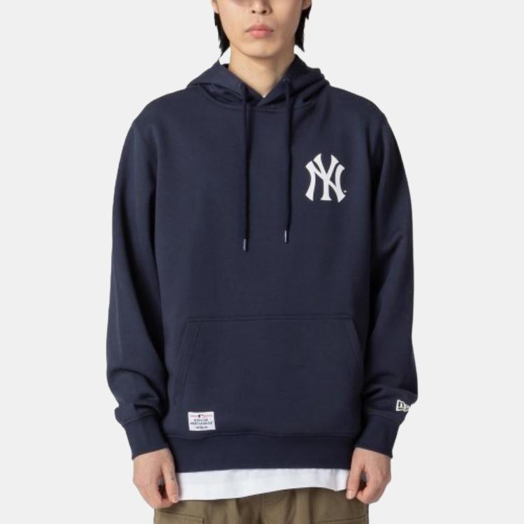 New Era Felpa con cappuccio e stampa logo MLB a maniche lunghe da uomo Blu 12715378