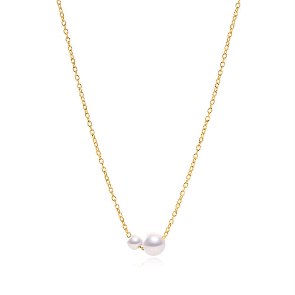 S925 Sterling Silver 2 Pearl Slidable Necklace Bridesmaid Necklace Bohemian Vintage Women'S Necklace Necklace